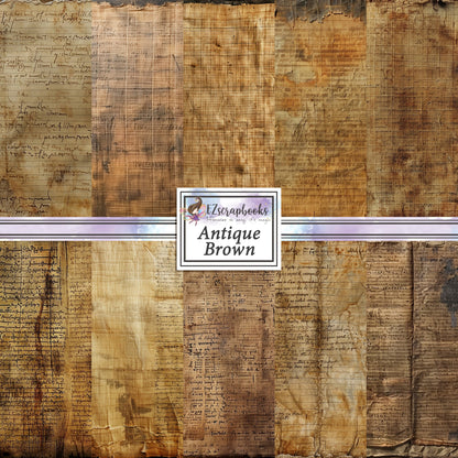 Antique Brown - 12X12 Scrapbook Paper Pack - 8977