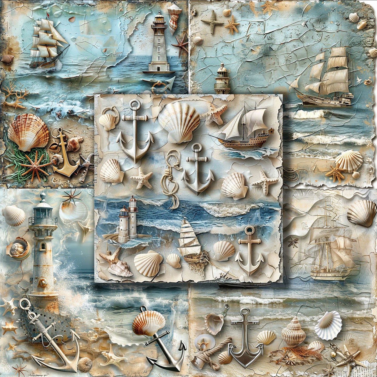 Nautical Dimensions - 12X12 Scrapbook Paper Pack - 8978