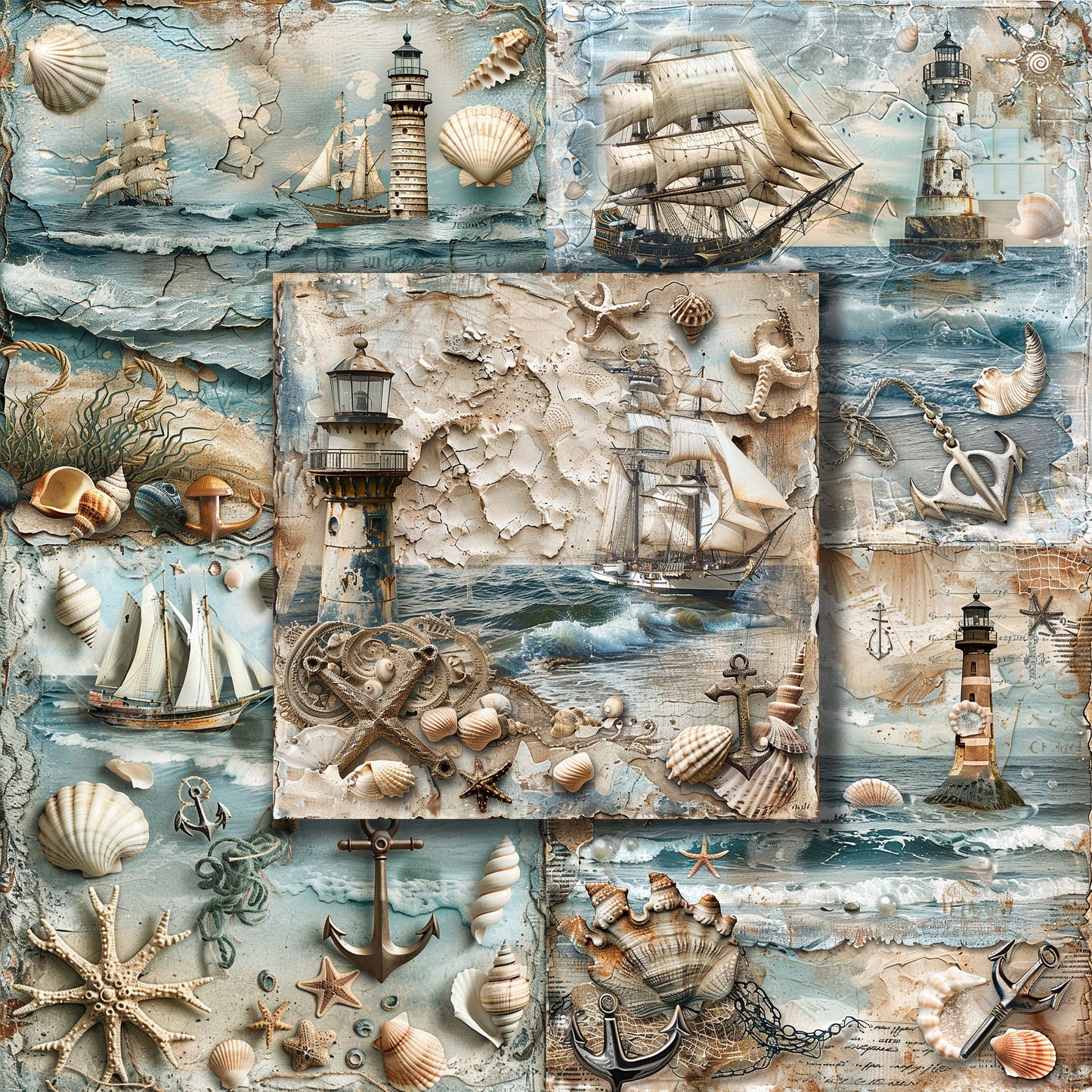 Nautical Dimensions - 12X12 Scrapbook Paper Pack - 8978