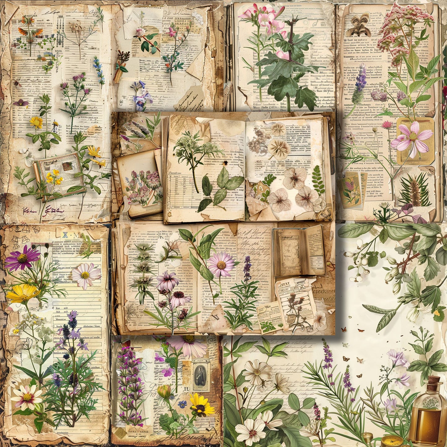 Vintage Herbs - 12X12 Scrapbook Paper Pack - 8979