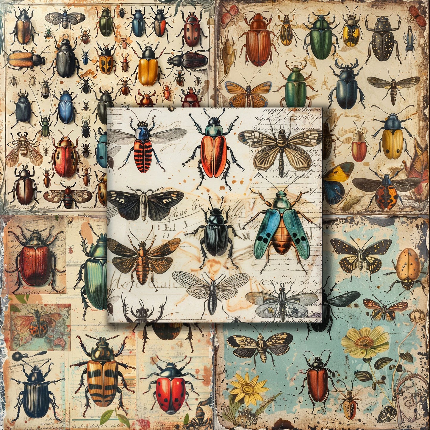 Vintage Entomology - 12X12 Scrapbook Paper Pack - 8980