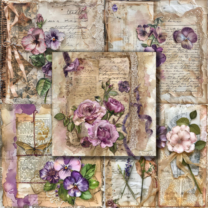 Floral Papers - 12X12 Scrapbook Paper Pack - 8981