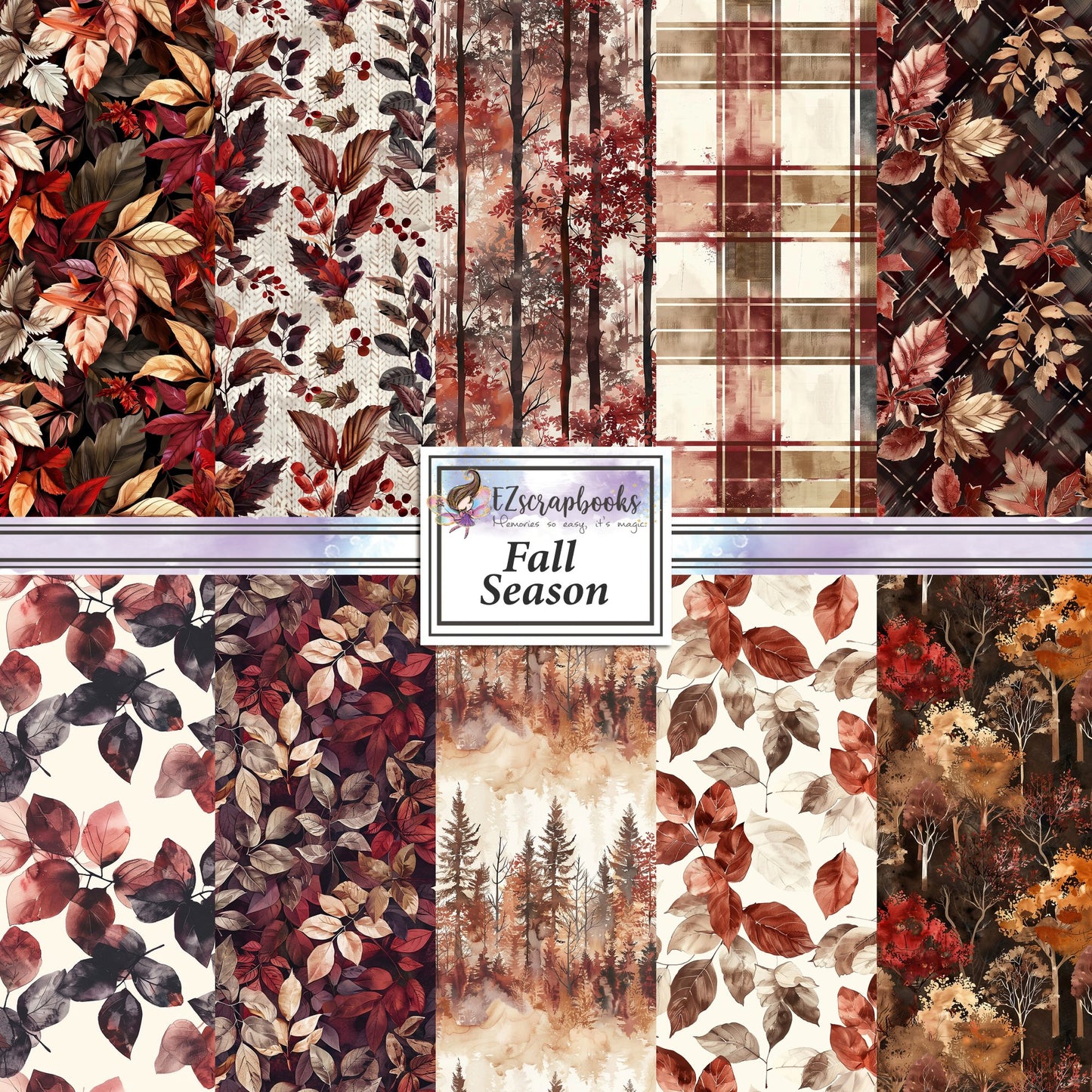 Fall Season - 12X12 Scrapbook Paper Pack - 8988