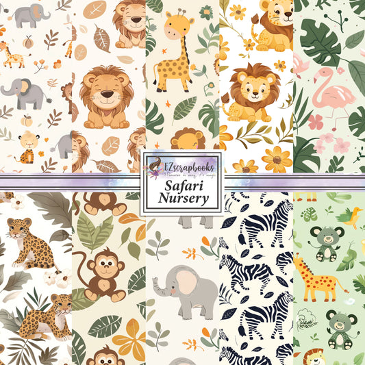 Safari Nursery - 12X12 Scrapbook Paper Pack - 8992