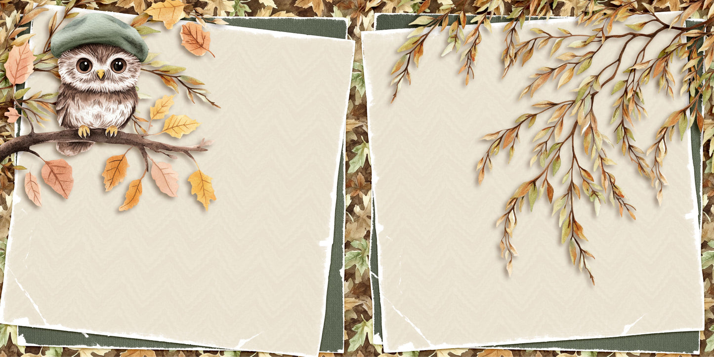Autumn Gallery EZ Background Pages -  Digital Bundle - 10 Digital Scrapbook Pages - INSTANT DOWNLOAD
