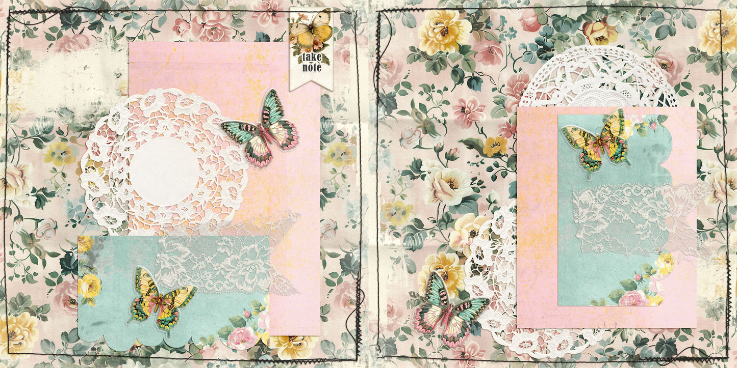 Floral Take Note NPM - Scrapbook Layout - 24-711