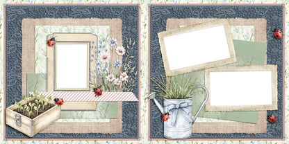 Spring Garden EZ Quick Pages -  Digital Bundle - 10 Digital Scrapbook Pages - INSTANT DOWNLOAD