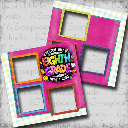 Eighth Grade Girl - EZ Digital Scrapbook Pages - INSTANT DOWNLOAD