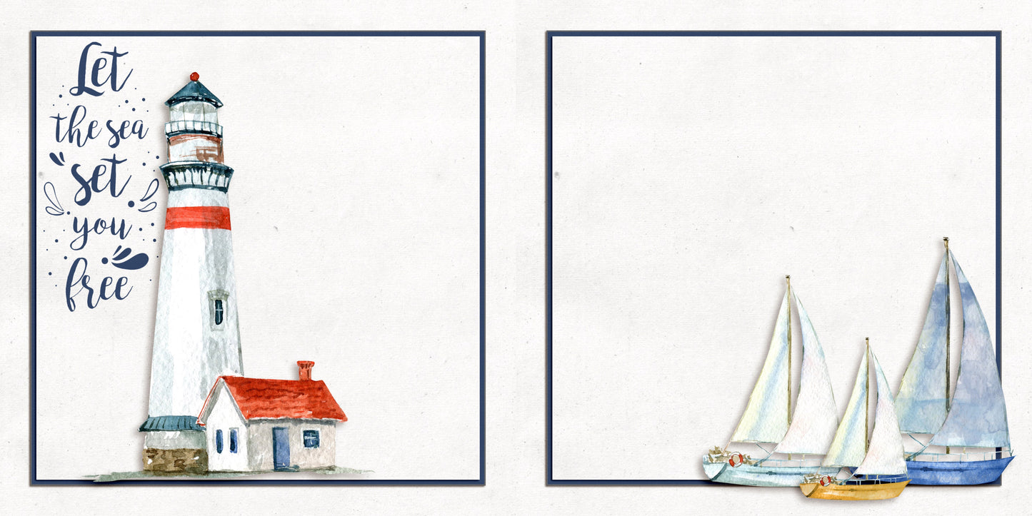 Beach Days NPM - Set of 5 Double Page Scrapbook Layouts - 25-1065