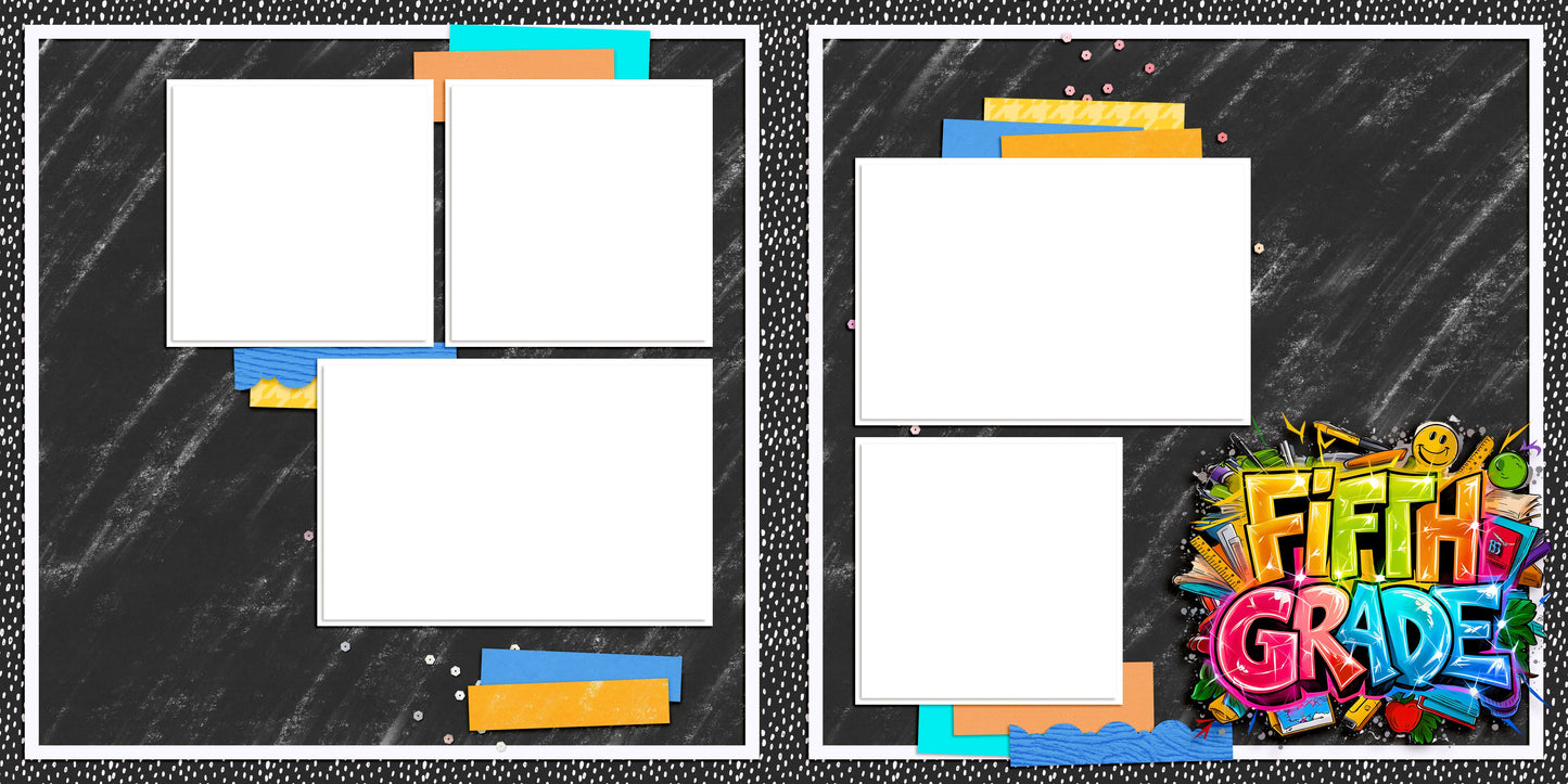 Fifth Grade Boy - EZ Digital Scrapbook Pages - INSTANT DOWNLOAD