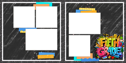 Fifth Grade Boy - EZ Digital Scrapbook Pages - INSTANT DOWNLOAD