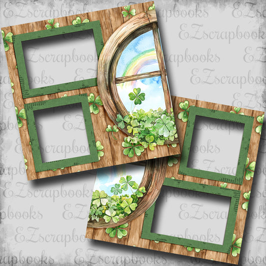 Lucky Cottage Window - EZ Digital Scrapbook Pages - INSTANT DOWNLOAD
