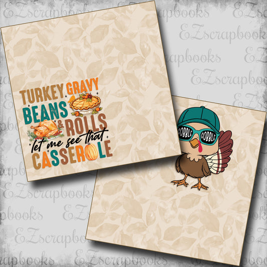 Turkey Gravy Beans & Rolls Boy NPM - Scrapbook Layout - 24-853