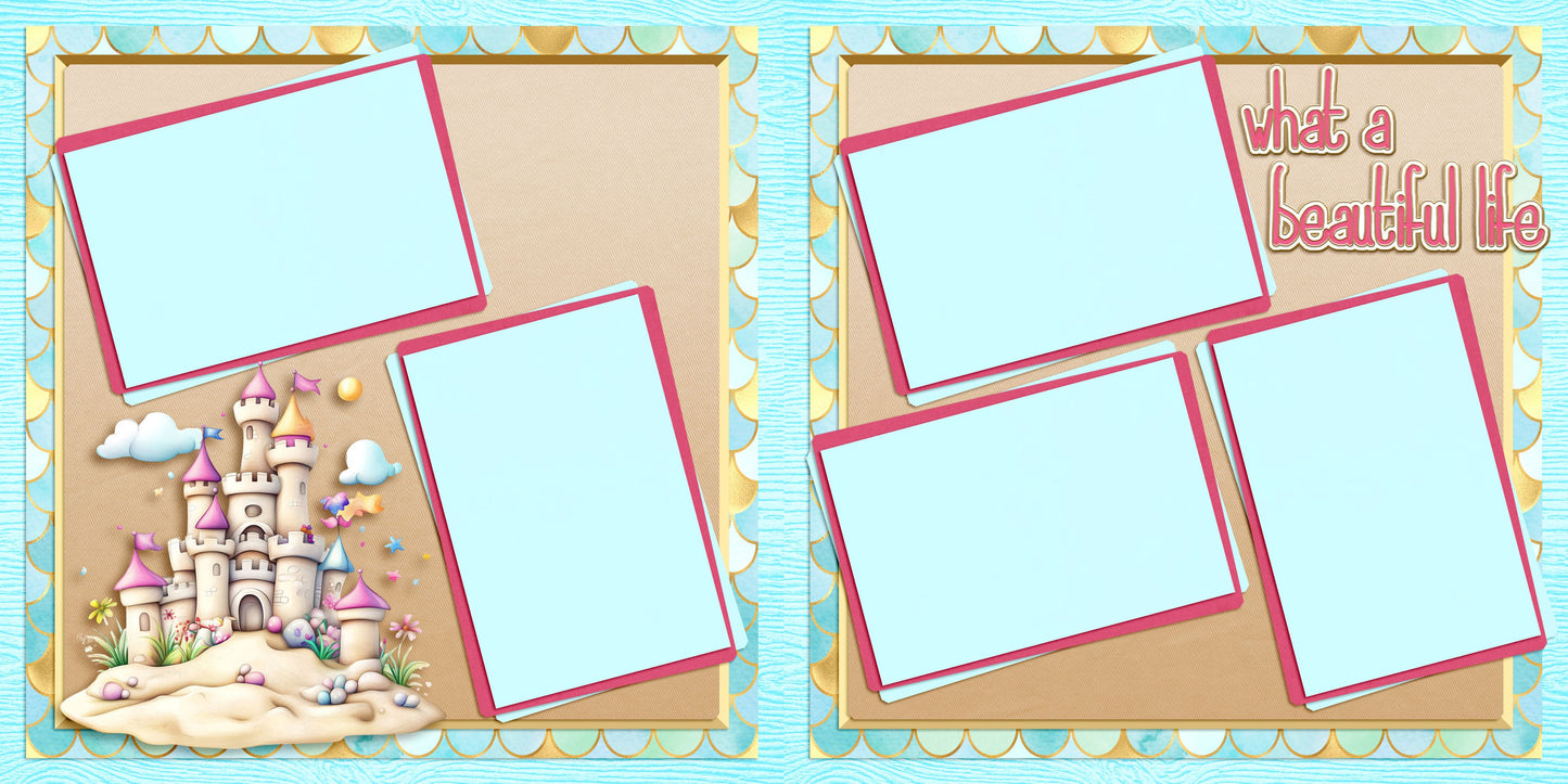 Summer Happiness - Set of 5 Double Page Scrapbook Layouts - 25-1062