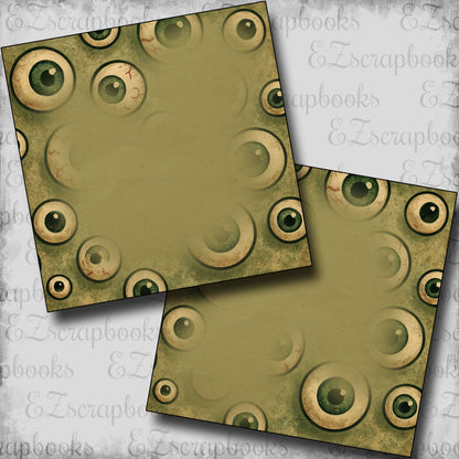 Retro Halloween Eyeballs NPM - Scrapbook Layout - 25-863