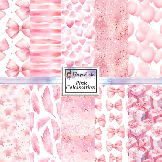 Pink Celebration 12X12 Scrapbook Paper Pack - 8872