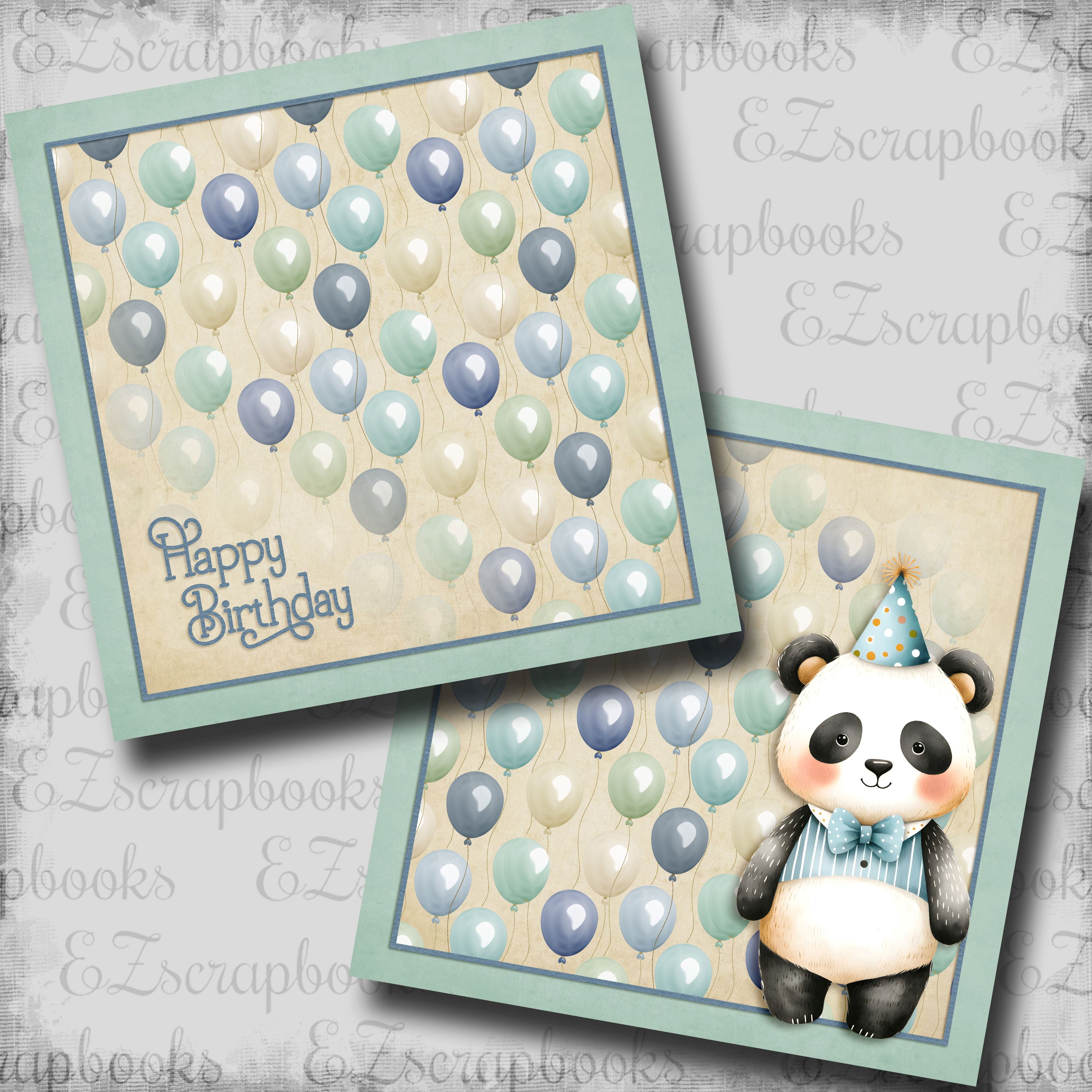 Happy Birthday Panda NPM - Scrapbook Layout - 25-627 – EZscrapbooks