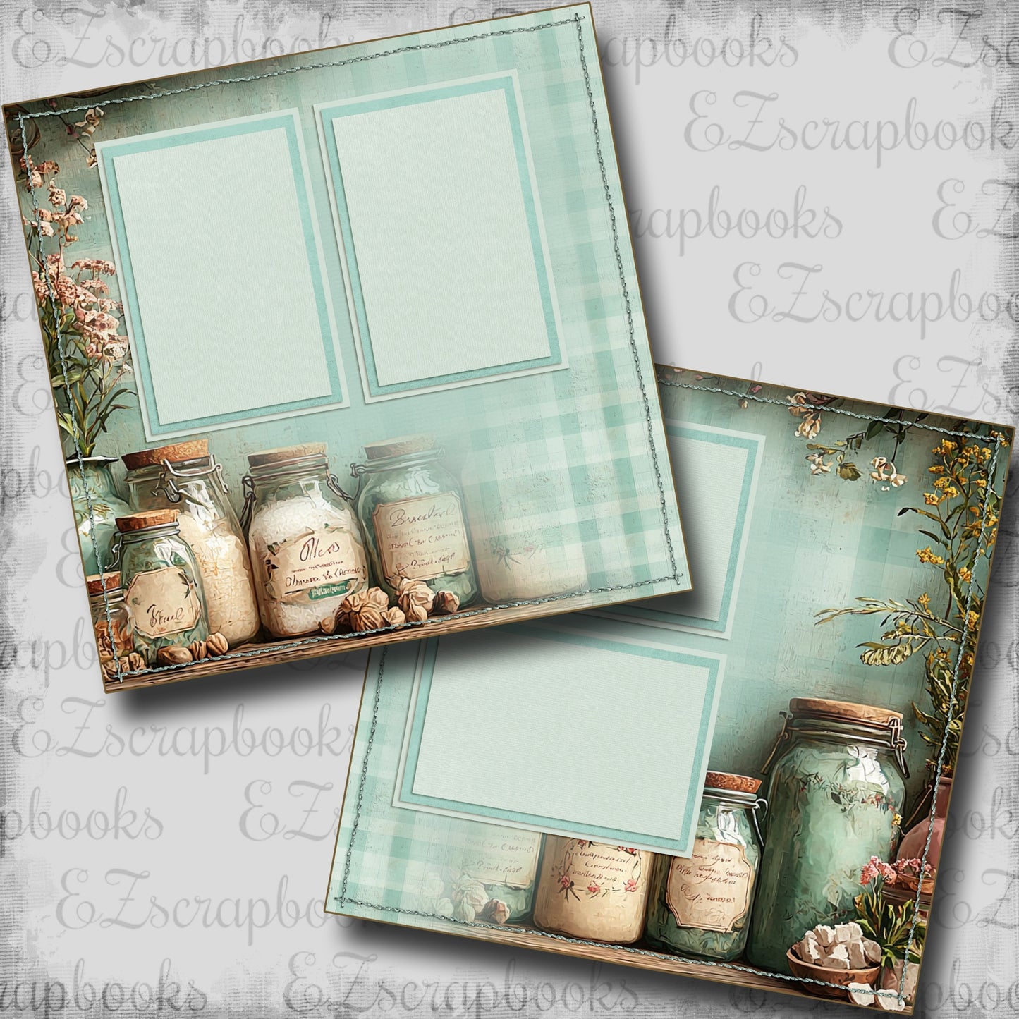 Ingredient Jars - Scrapbook Layout - 25-800