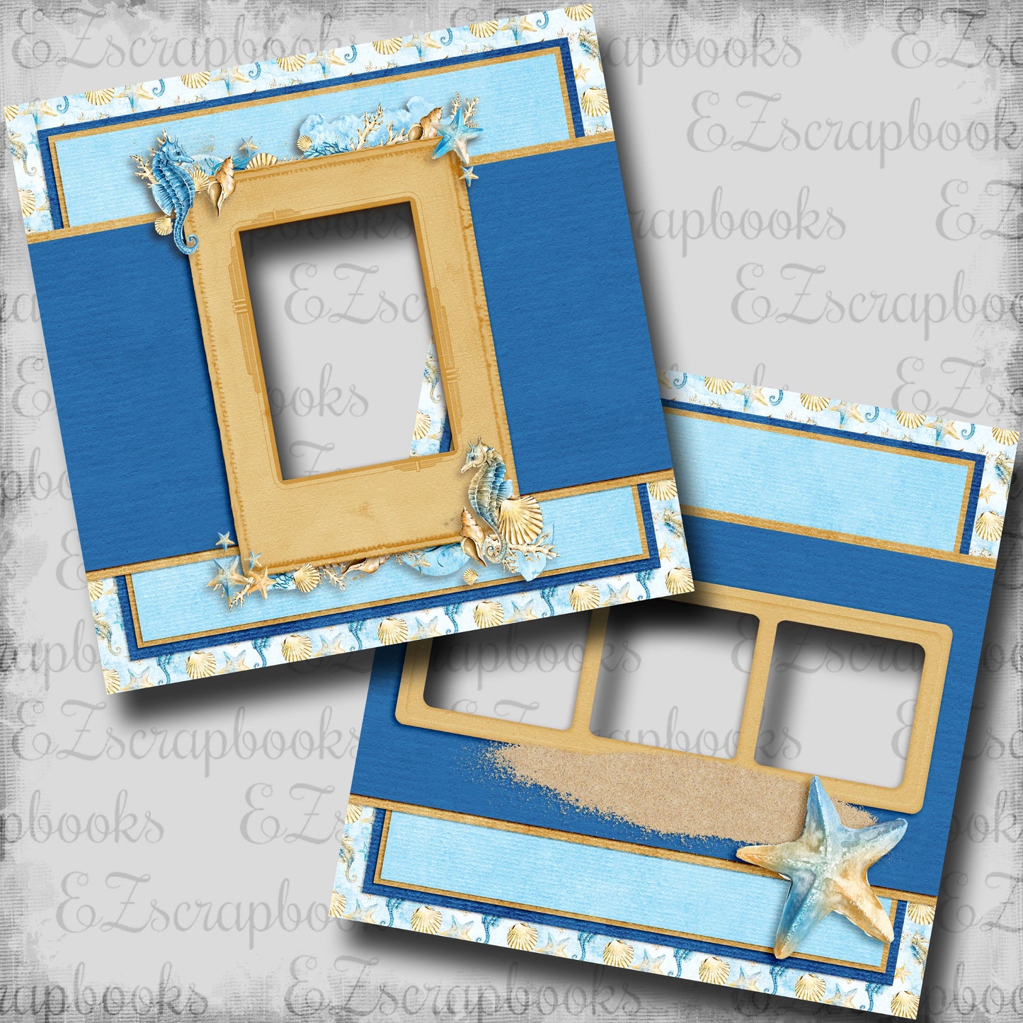 Sandy Starfish - EZ Digital Scrapbook Pages - INSTANT DOWNLOAD
