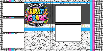 Back to School Girl Collection 1 EZ Quick Pages -  Digital Bundle - 10 Digital Scrapbook Pages - INSTANT DOWNLOAD