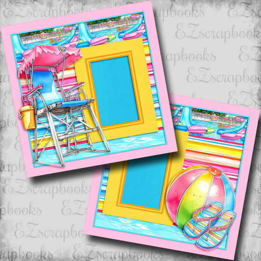 By the Pool - Scrapbook Layout - 25-758