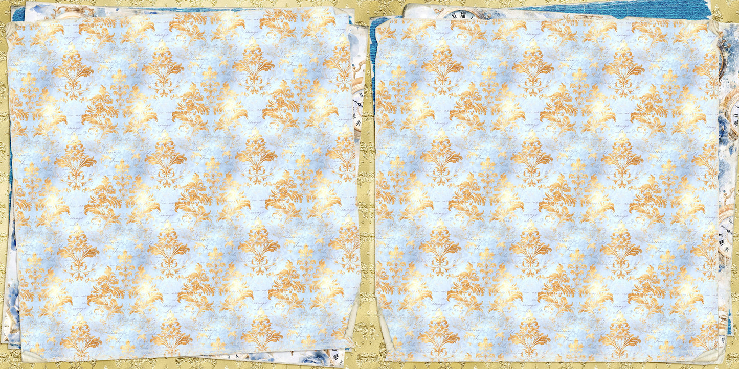 Blue Princess NPM - Set of 5 Double Page Scrapbook Layouts - 25-1016