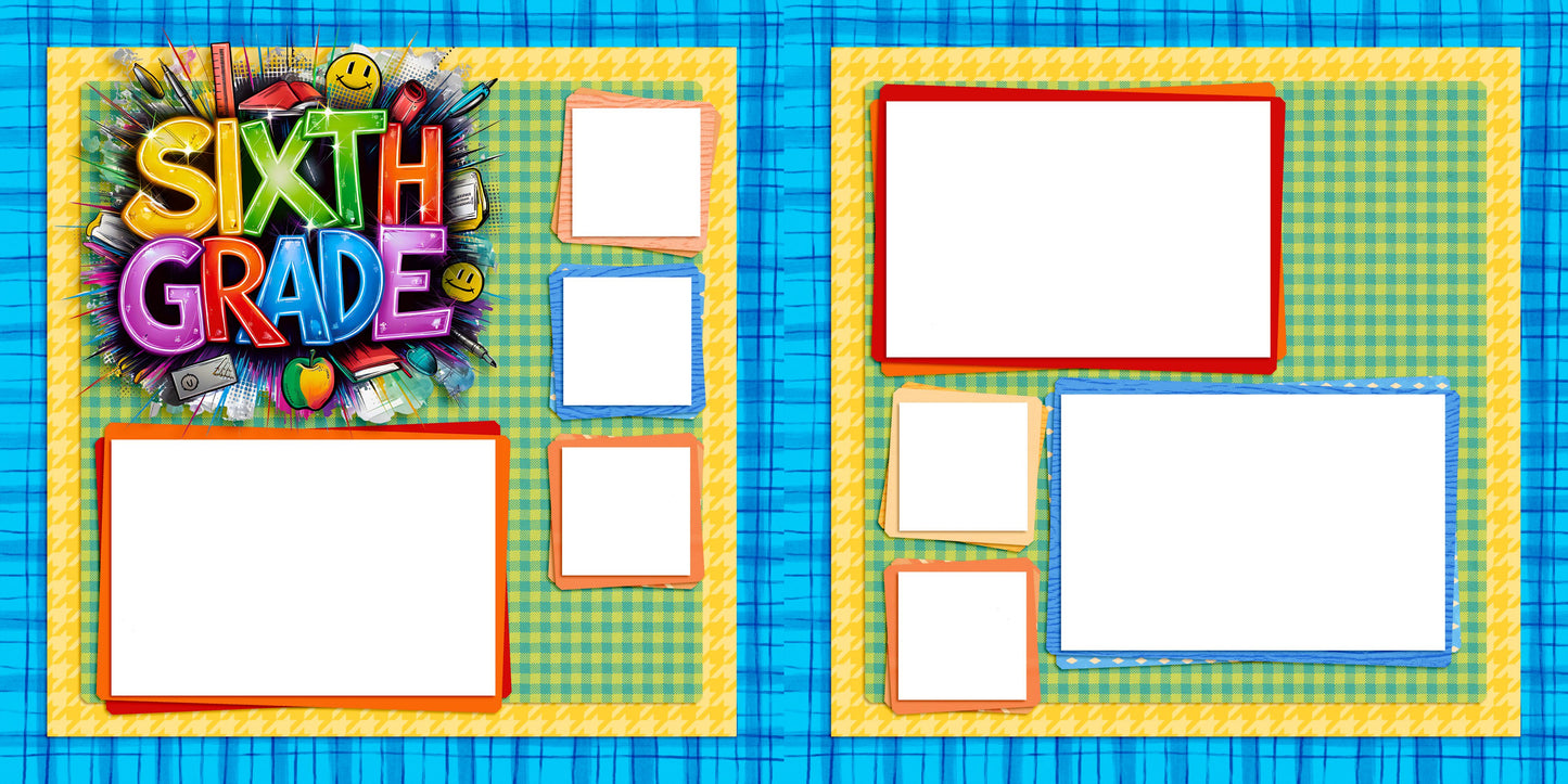 Back to School Boy Collection 1 EZ Quick Pages -  Digital Bundle - 10 Digital Scrapbook Pages - INSTANT DOWNLOAD