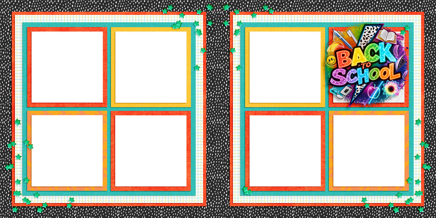 Back to School Boy Collection 1 EZ Quick Pages -  Digital Bundle - 10 Digital Scrapbook Pages - INSTANT DOWNLOAD