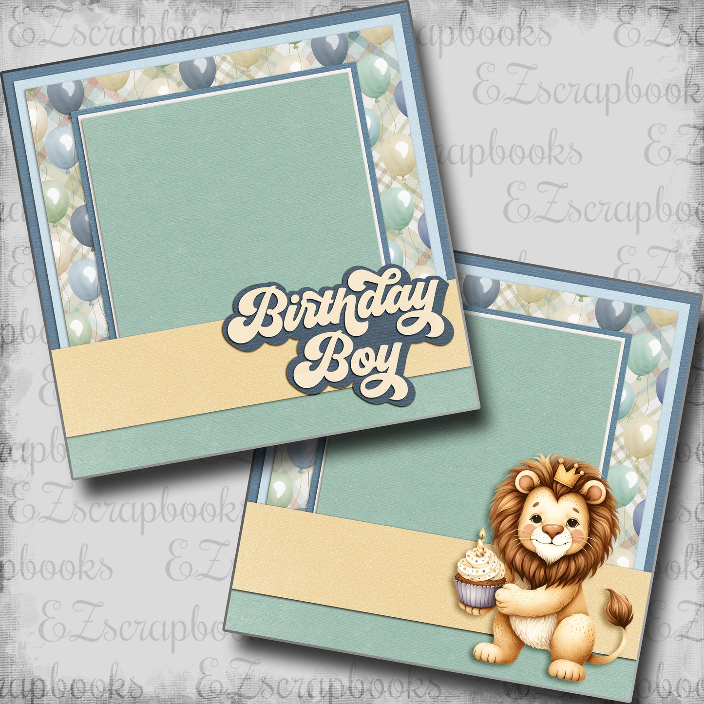 Birthday Boy Lion NPM - Scrapbook Layout - 25-619