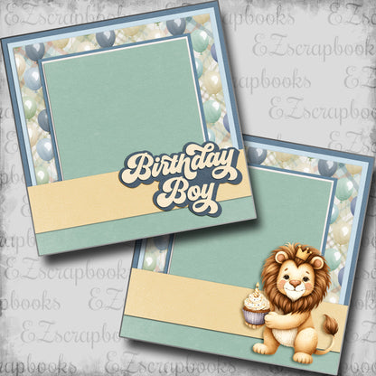 Birthday Boy Lion NPM - Scrapbook Layout - 25-619