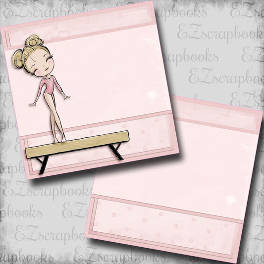 Gymnastics Balance Beam Blonde NPM - Scrapbook Layout - 24-615