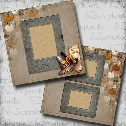 Give Thanks Pilgrim Hat - Scrapbook Layout - 25-894