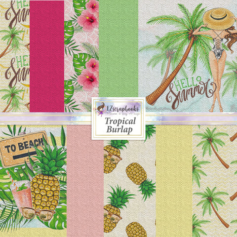 Tropical Burlap - Paper Pack - 8436