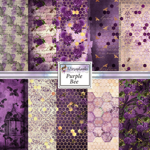 Purple Bee 12X12 Paper Pack - 8504