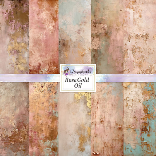 Rose Gold Oil - 12X12 Paper Pack - 8454