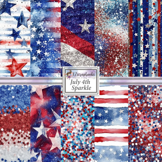 July 4th Sparkle 12X12 Paper Pack - 8474