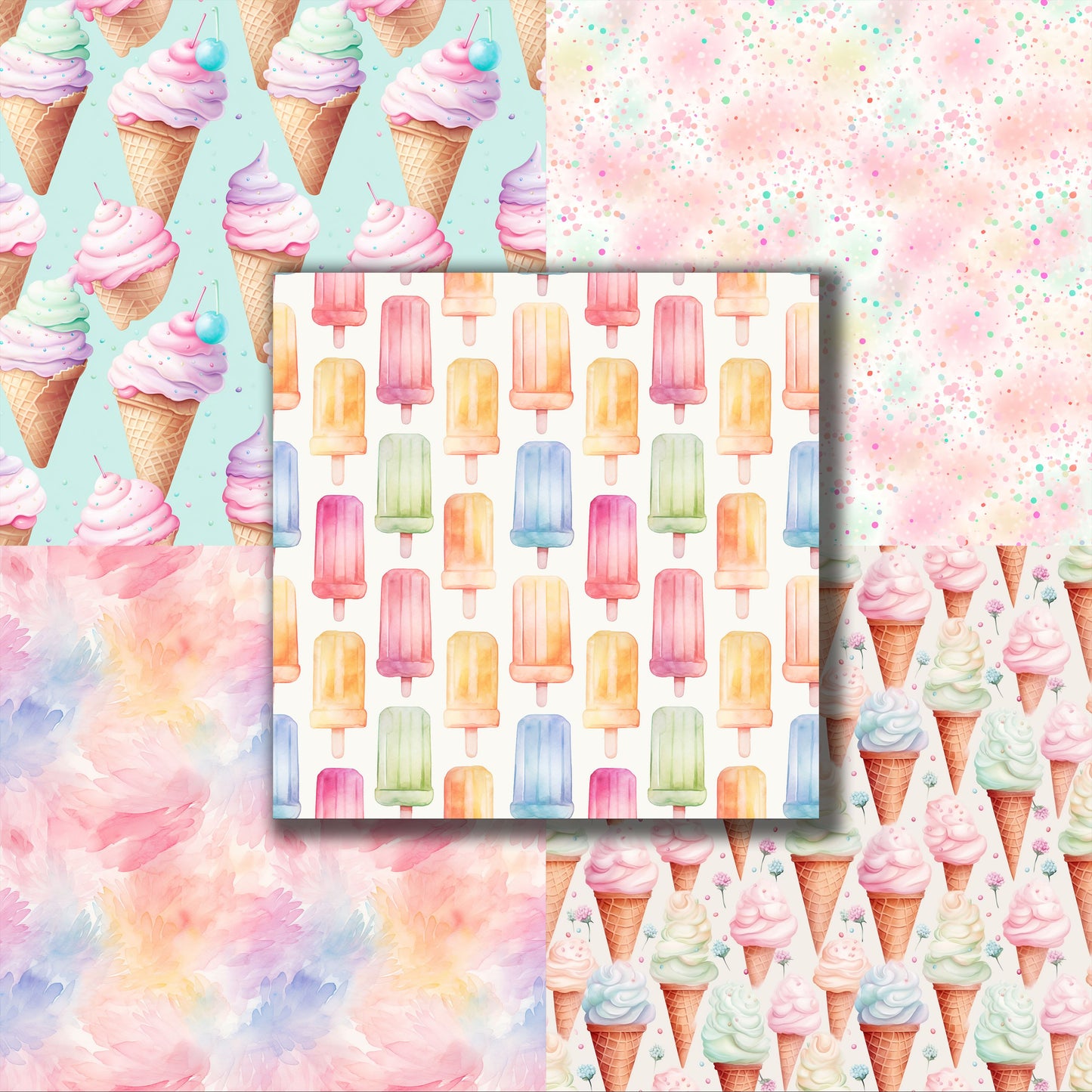 Ice Cream 12X12 Scrapbook Paper Pack - 8848