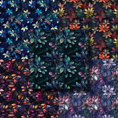 Dark Mosaic Floral - 12X12 Scrapbook Paper Pack - 8444