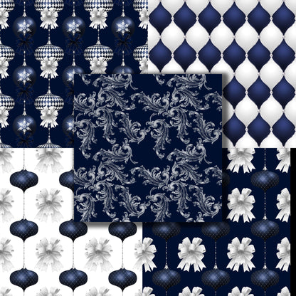 Navy Blue Christmas 12X12 Paper Pack - 8622