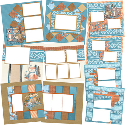 Winter Forest EZ Quick Pages -  Digital Bundle - 10 Digital Scrapbook Pages - INSTANT DOWNLOAD