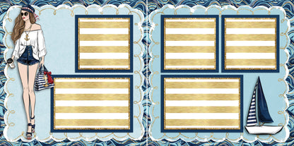 Nautical Vacation Set of 5 Double Page Layouts