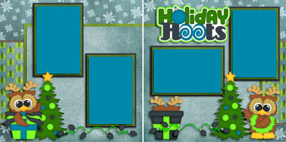 Holiday Hoots - Set of 5 Double Page Scrapbook Layouts - 1192