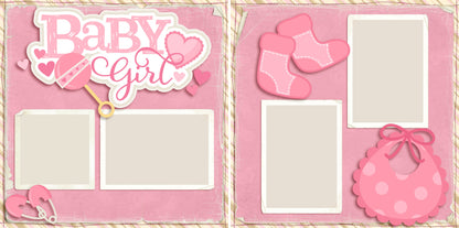 Baby Mine Girl - Set of 5 Double Page Layouts - 1355