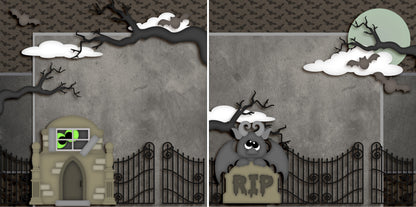 Trick or Treat NPM - Set of 5 Double Page Scrapbook Layouts - 1310