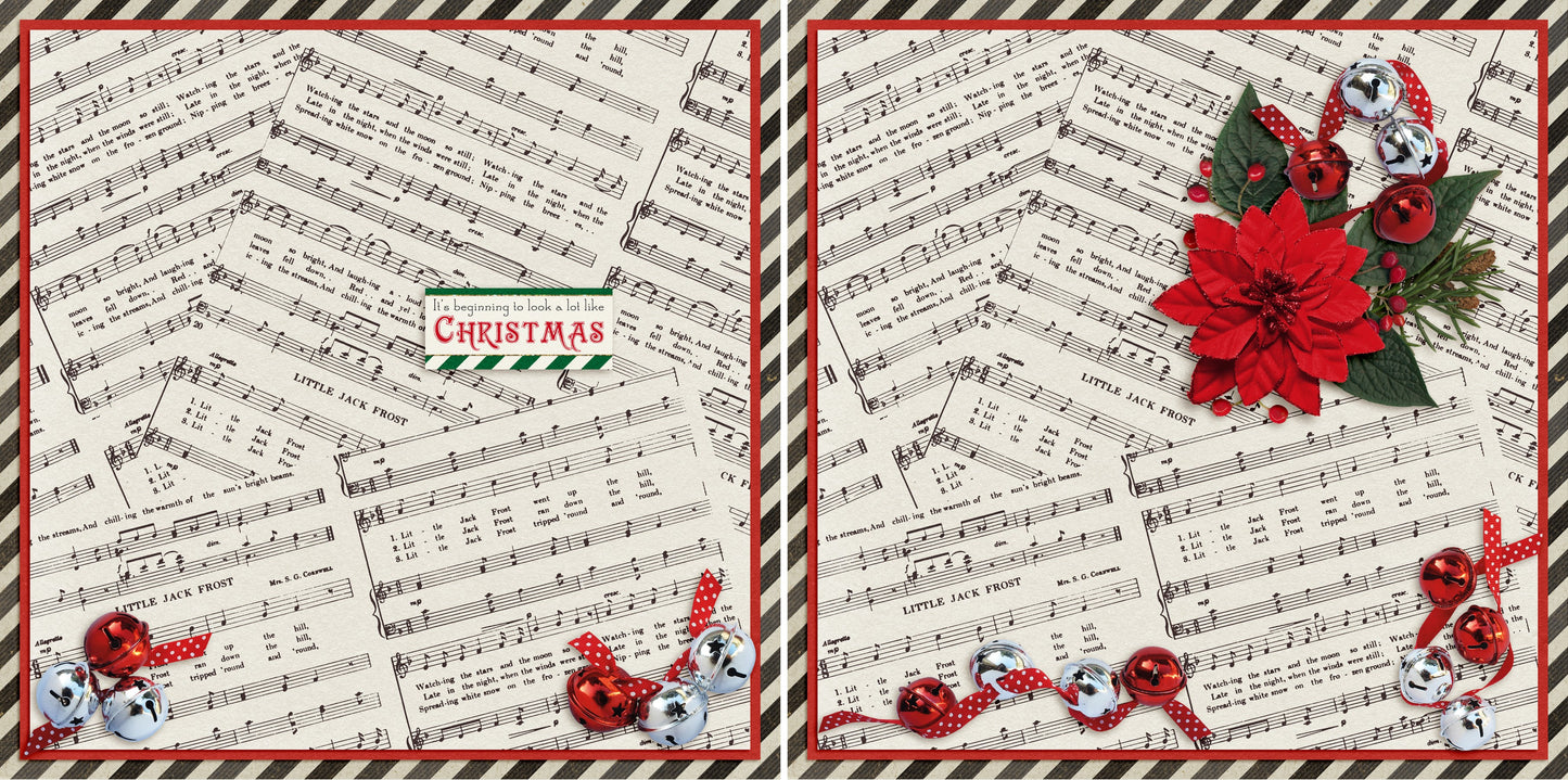Christmas Glitter NPM - Set of 5 Double Page Layouts - 1412