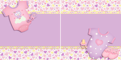 Adorable Baby Girl NPM - Set of 5 Double Page Layouts - 1352