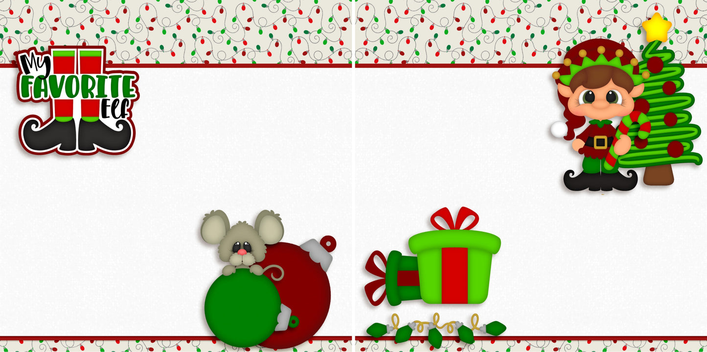 Favorite Elf NPM- Set of 5 Double Page Scrapbook Layouts - 1328
