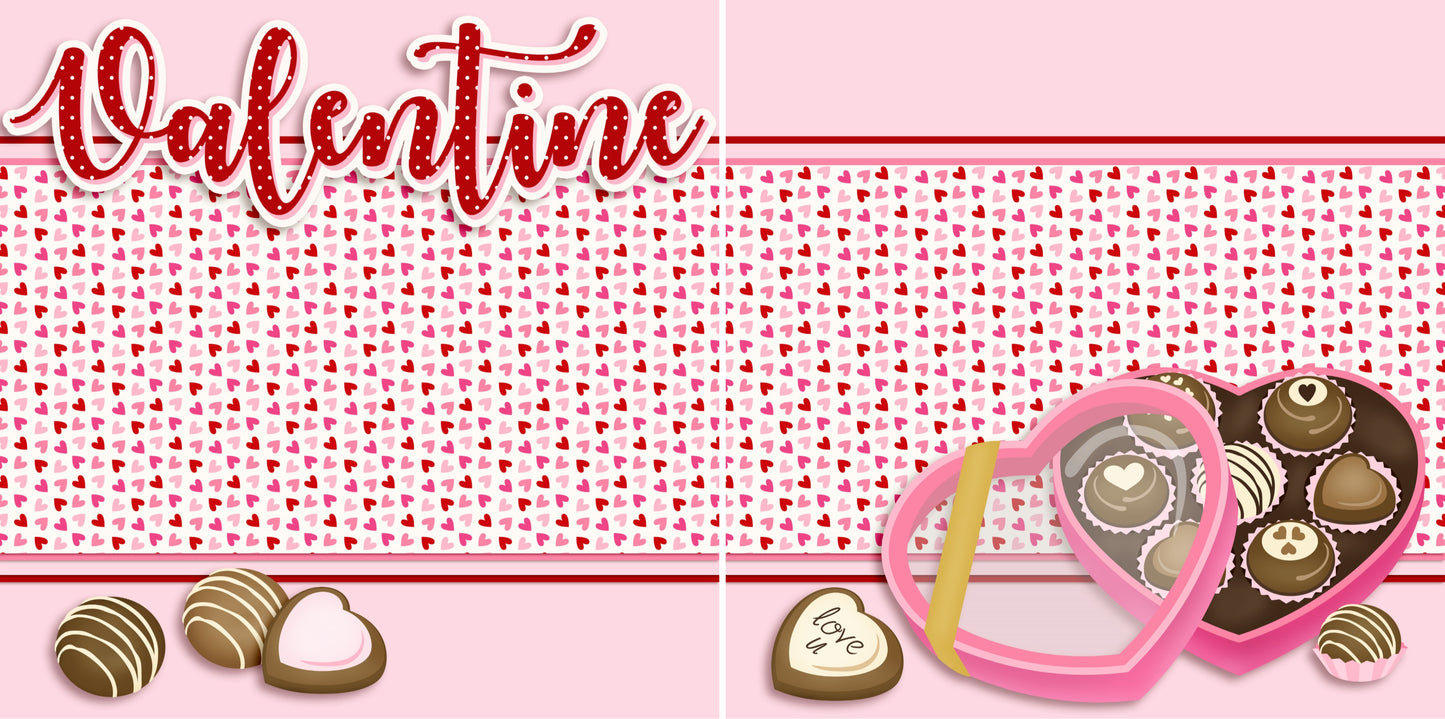 Valentine Candy NPM - Set of 5 Double Page Scrapbook Layouts - 1234