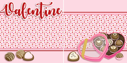 Valentine Candy NPM - Set of 5 Double Page Scrapbook Layouts - 1234