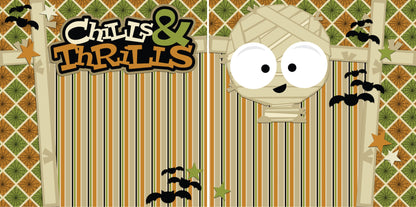 Chills & Thrills NPM - Set of 5 Double Page Scrapbook Layouts - 1216